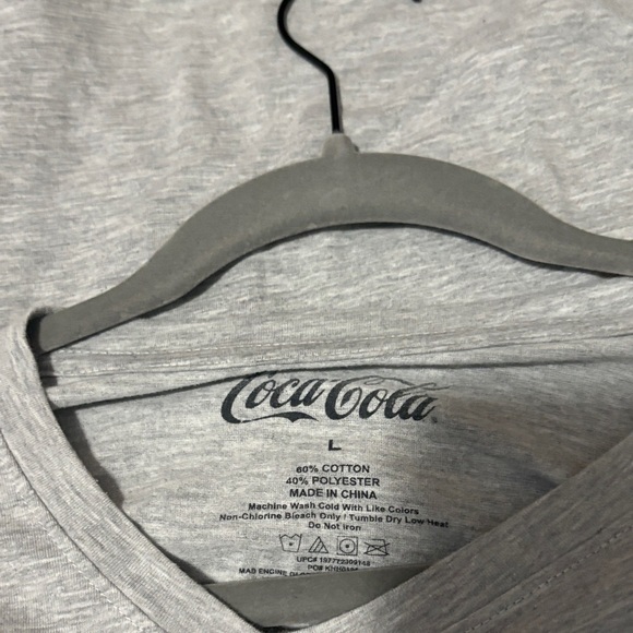 Coca Cola Gray Tee with Pink Floral Can Design - Picture 2 of 3